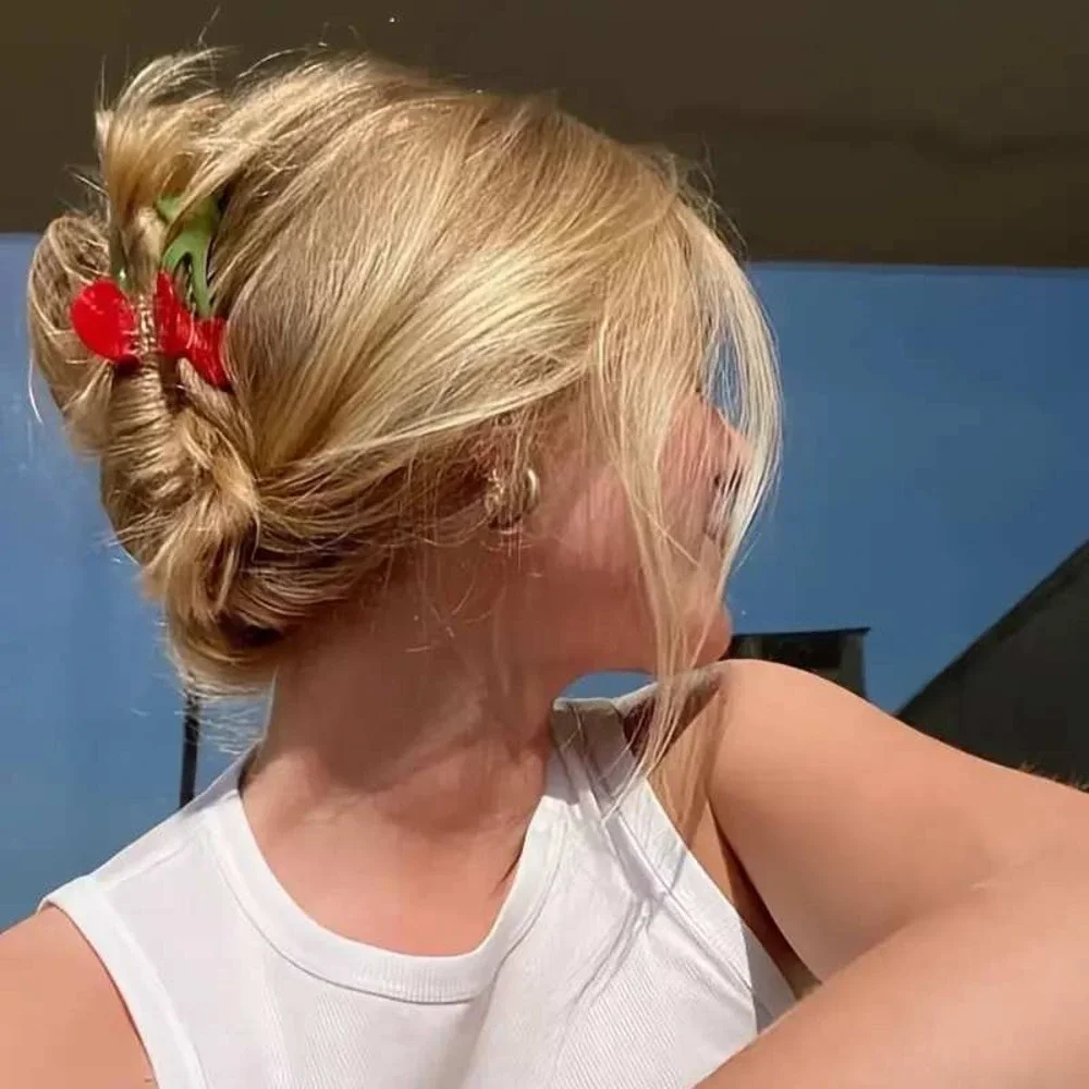 Cherry Hair Claw‎ Clip Cute Fruit Hair Accessories Strong Hold Hair Jaw Clamp